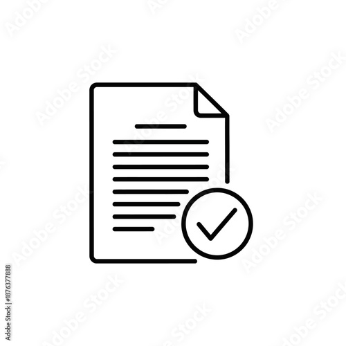 Document Approval Notification Icon Showing Validated Paper