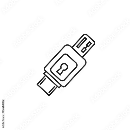 Digital Security Key Icon for Data Protection and Authentication