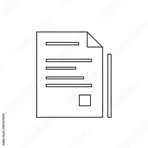 Document Icon Representing Files and Text, Minimalist Digital File Illustration