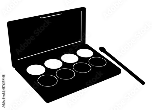 Minimalist Eyeshadow Palette - Black & White Vector
