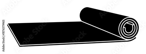 Rolled Yoga Mat - Minimalist Vector Illustration