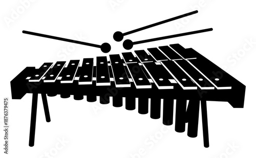 Xylophone Silhouette - Minimalist Vector Illustration
