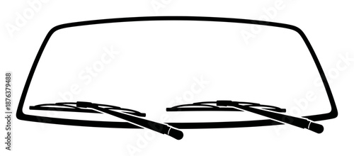 Windshield Wipers Silhouette - Minimalist Vector