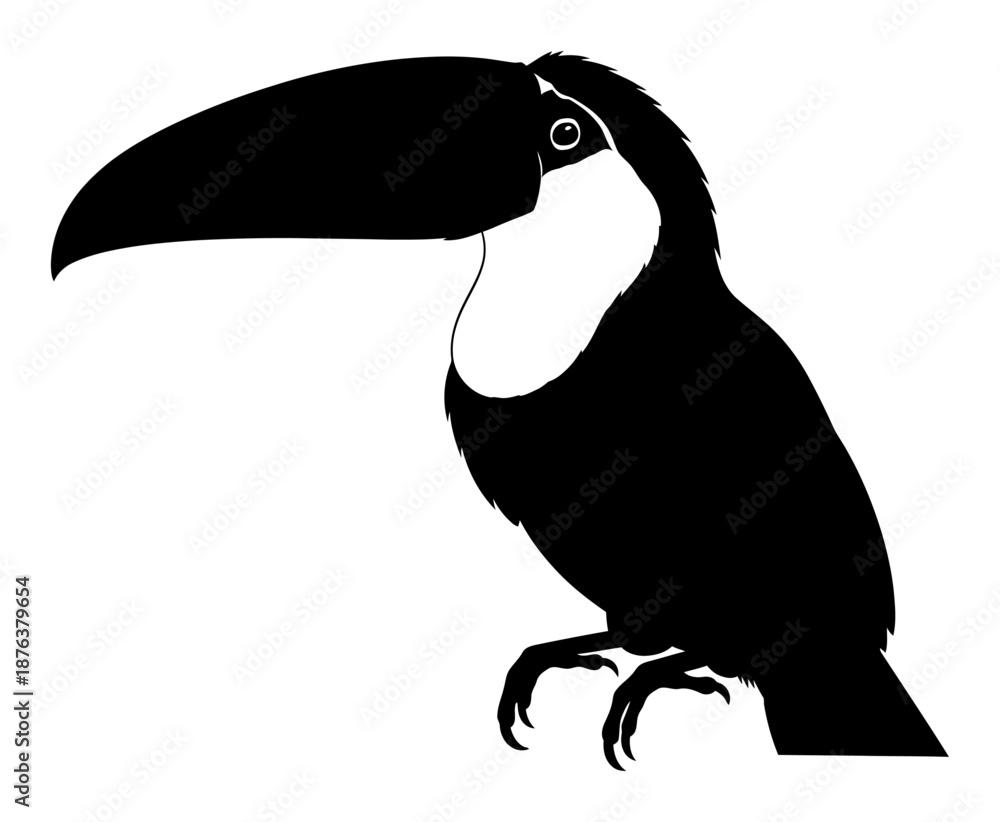Naklejka premium Toucan Silhouette - Minimalist Vector Illustration