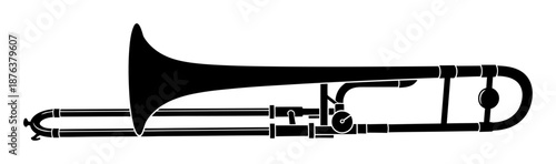 Trombone Silhouette - Minimalist Vector Illustration