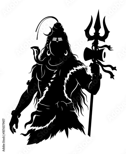 Shiva Silhouette - Minimalist Vector Illustration
