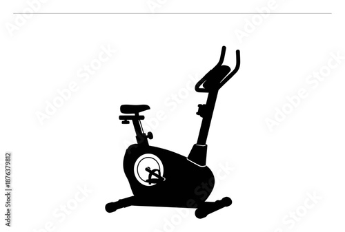 Exercise Bike Silhouette - Minimalist Vector
