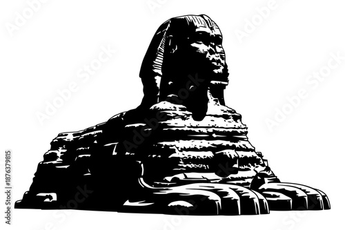 Egyptian Sphinx Silhouette - Minimalist Vector