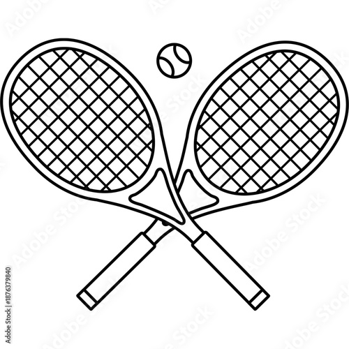 tennis racket and ball vector