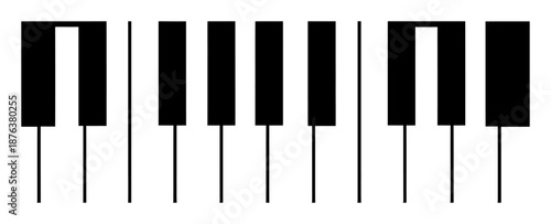 Piano Keys Silhouette - Minimalist Vector