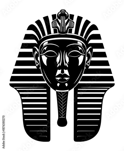 Tutankhamun Mask - Minimalist Vector Silhouette
