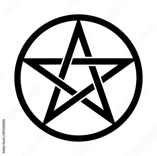 Black Pentacle Star - Minimalist Vector Illustration
