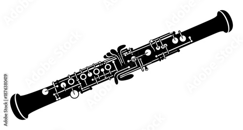 Oboe Silhouette - Minimalist Vector Illustration
