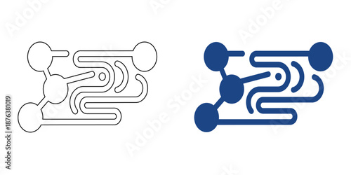 Abstract Neural Network Circuit Icon - Artificial Intelligence and Digital Connectivity Symbol