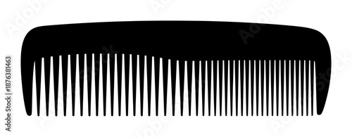 Hair Comb Silhouette - Minimalist Vector Illustration
