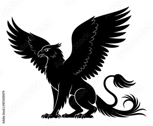 Griffin Silhouette - Minimalist Vector Illustration