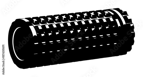 Foam Roller Silhouette - Minimalist Vector Illustration