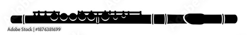 Flute Silhouette - Minimalist Vector Illustration