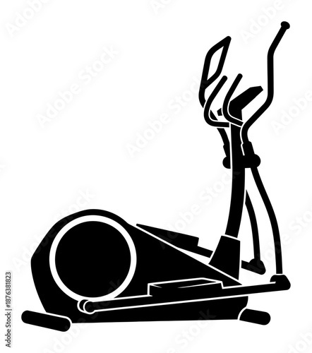 Elliptical Machine Silhouette - Minimalist Vector