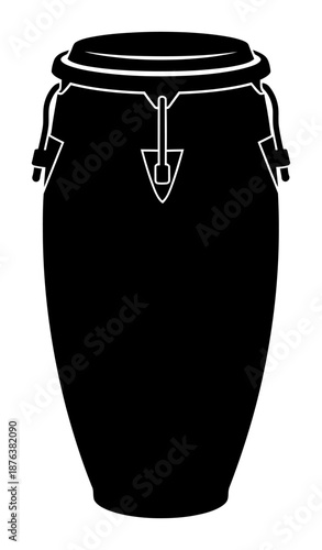Conga Drum Silhouette - Minimalist Vector Illustration