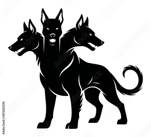 Cerberus Silhouette - Three Headed Dog Vector