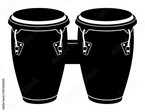 Bongo Drums Silhouette - Minimalist Vector Illustration