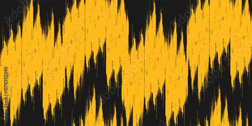 Black and yellow abstract background with brushstroke and halftone style.
