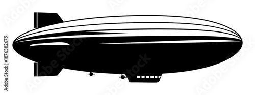 Blimp Silhouette - Minimalist Vector Illustration