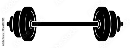 Barbell Silhouette - Minimalist Vector Illustration