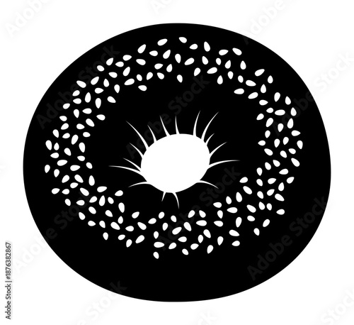 Bagel Silhouette - Minimalist Vector Illustration