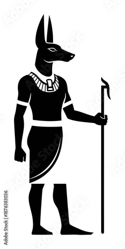 Anubis Silhouette - Egyptian God Vector Illustration