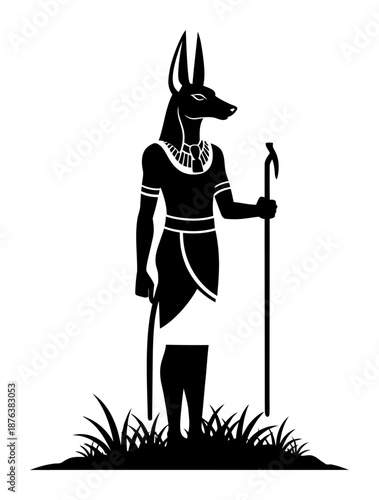 Anubis Silhouette - Egyptian God Vector Illustration