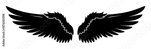 Angel Wings Silhouette - Minimalist Vector