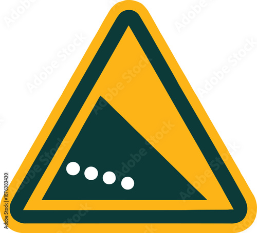 Steep downhill warning sign