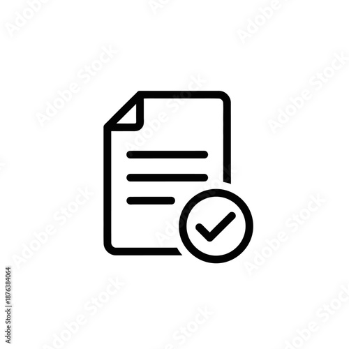 Document with Checkmark Icon for Data Validation and Approval Processes