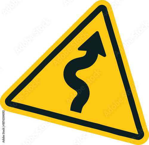 Twisting road warning sign