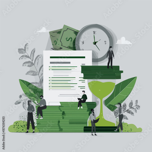 Financial Freedom Treasury Notes Mid-Term Investment Illustration