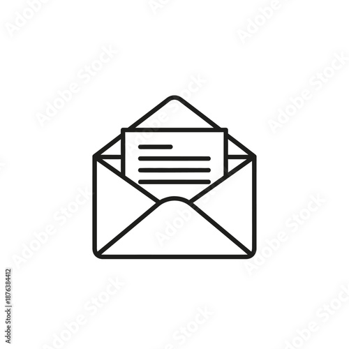Envelope with Letter Icon in Flat Design for Communication and Messaging Concepts