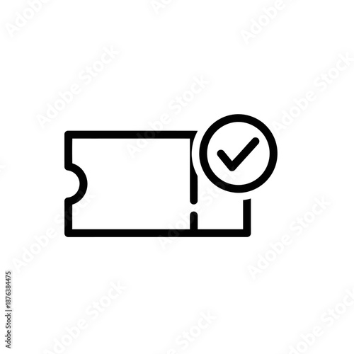 Exciting Ticket or Pass with Checkmark for Event Access or Confirmation
