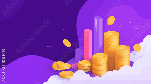 Financial Growth Upward Chart Illustration