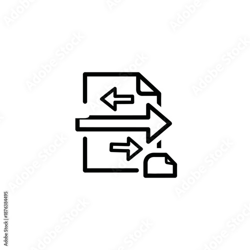 File Transfer and Data Sharing Icon for Digital Communication Use