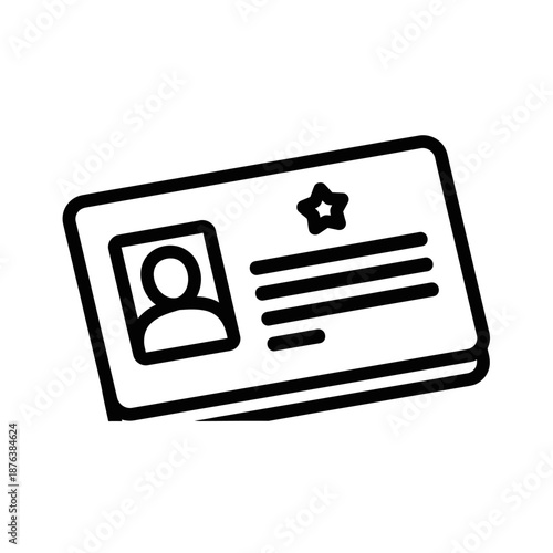 Illustration of Identification Card with Personal Data and Security Features for Verification