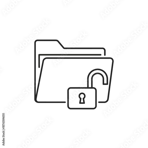 High-Quality Digital Folder with Lock Icon for Secure Data Storage