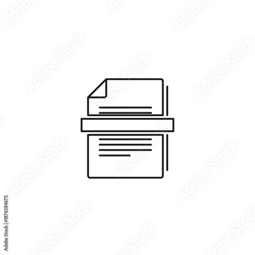 High-Quality Image of Document Scanner with Paper on Flat Surface for Office Use