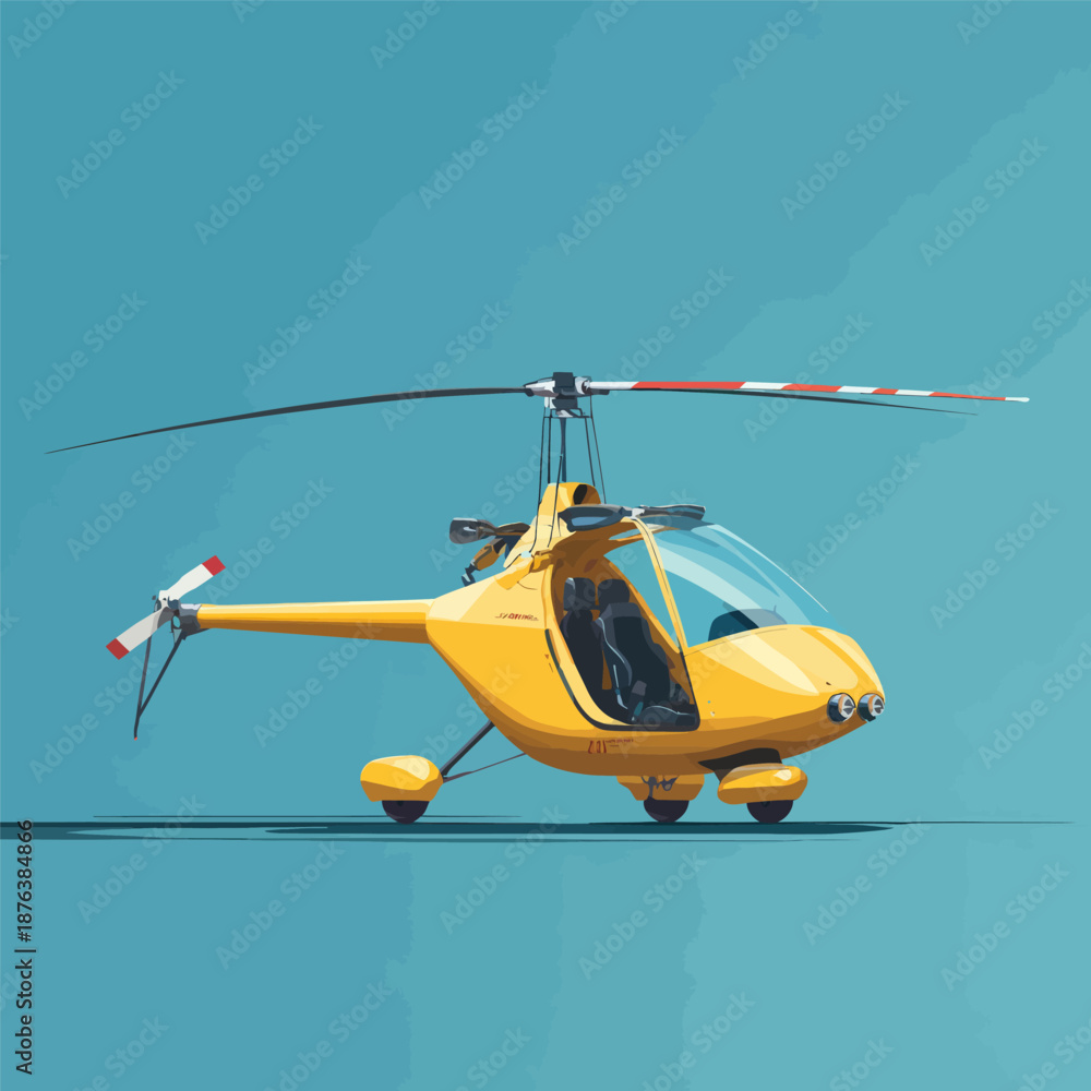 Fototapeta premium Gyrocopter Aircraft Illustration