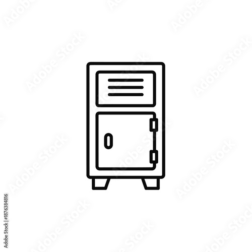 Minimalist Black and White Digital Safe Icon for Security and Privacy Concepts