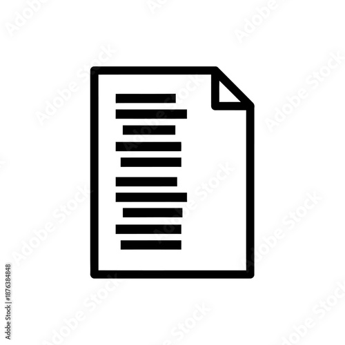Minimalist Black and White Line Drawing of a Document or Report