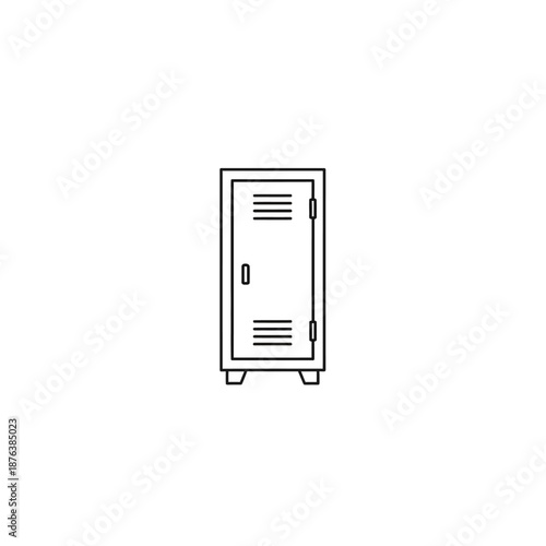 Minimalist Black and White School Locker for Educational and Institutional Use