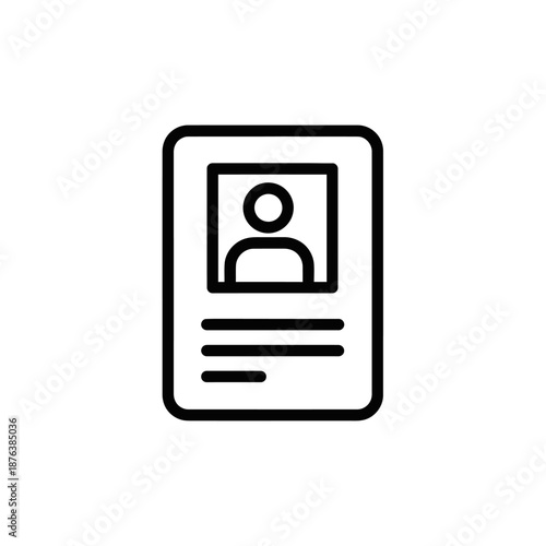 Minimalist Digital Profile Icon for User Identity and Contact Information