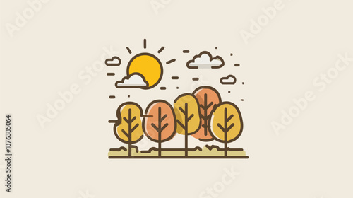 Icon of Deforestation and Tree Destruction for Environmental Themes